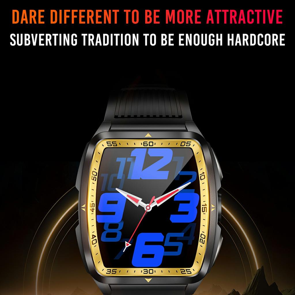 KT83 1,8 Zoll Outdoor Smartwatch mit Taschenlampe Gesundheitsmonitor Bluetooth-kompatibel Anrufe Armbanduhr