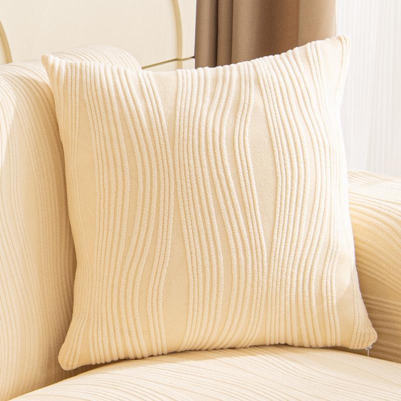 Nordic Style Solid Color Striped Corduroy Decorative Pillowcase Cushion Pillow Cover Soft Throw Pillow Case for Couch Sofa Bed