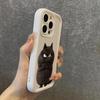 Cute Black Cat Soft TPU Phone Case For iPhone 16 15 14 Pro Max 13 12 11 Pro Max 7 8 Plus XR X XS 16E Shockproof Silicone Cover