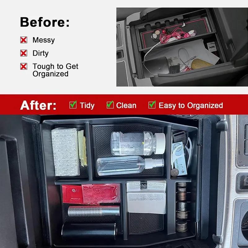 Center Console Organizer F-150 Raptor Accessories Tray 2015 2017 2018 2020 For Middle Console Storage Box For Ford F150