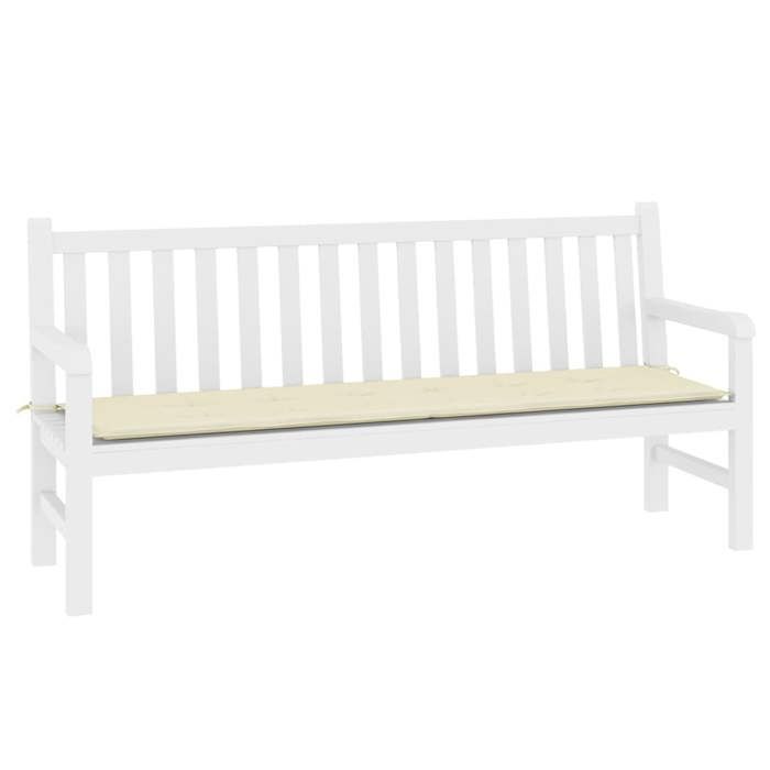 VidaXL Coussin de banc de jardin crème 180x50x3 cm tissu oxford 43200