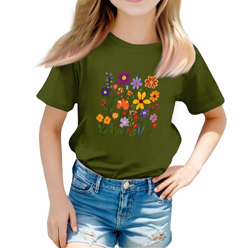 Kleinkind Mädchen Jungen T-Shirts Kinder Top Jungen und Mädchen Bedrucktes Kurzarm T-Shirt