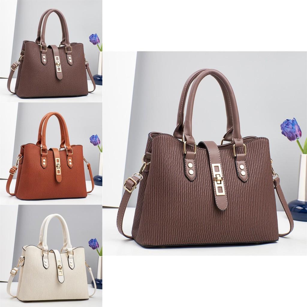 Trendy Crossbody Pu Leather Tote Bag For Women Ample Space In Blue And Beige