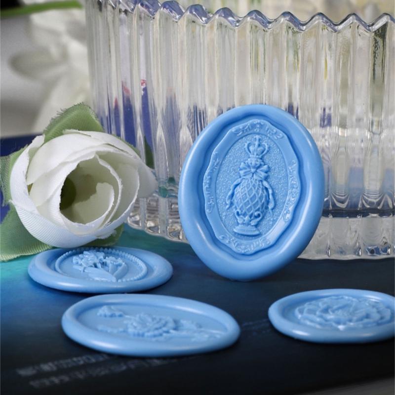 Flower Embossed Wax Seal Stamp Head for Wedding Invitation Envelope, Flower Textured Wax Seal Stamp Head