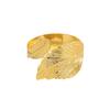 Set Of 6 Gold Leaf Napkin Rings With Open Napkins