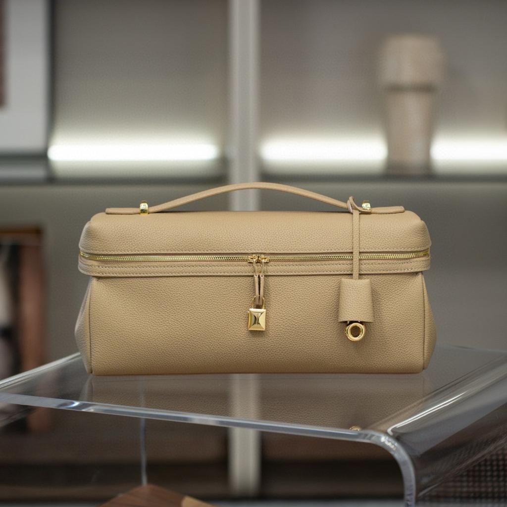 New LP33 clutch bag, dinner cosmetic bag, portable leather women's bag, grained first layer cowhide shoulder messenger bag