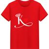 Polyester 100% New KING QUEEN Printed Short-sleeved Casual Couple T-shirt for Couples Women Clothing  Graphic  Aesthetic Summer