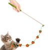 Cat Wand Toy Interactive Fruit Design Stick Non-Slip Handle Cat Pole Toy for Indoor Kitten Play Bird Fish Mouse Boredom