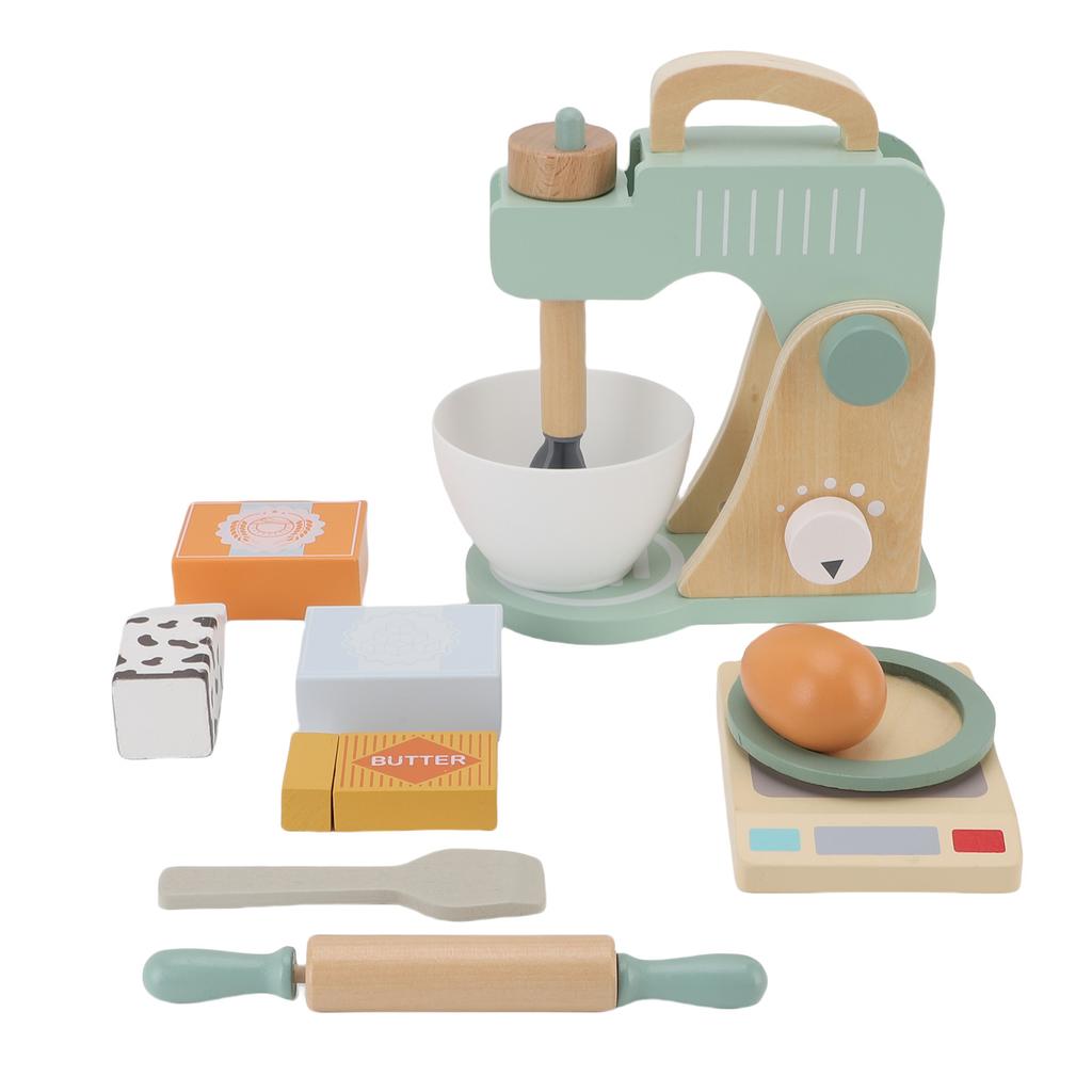 Holzmixer Spielset Backmixer Spielzeug Spielküchenzubehör für Kleinkinder Rollenspiel