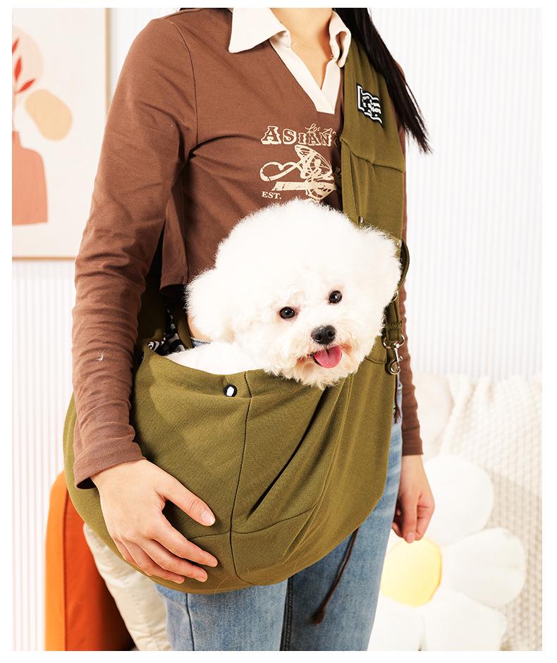 Foldable Portable Solid Color Pet Shoulder Bag for Small Dogs