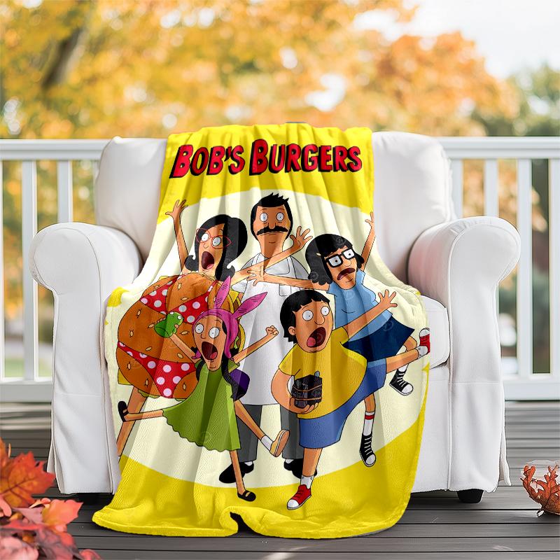 Bob's Burgers Theme Printed Blanket - Perfect for Couch, Bed, Travel & Outdoor Use | Machine Washable, Cozy & Durable.