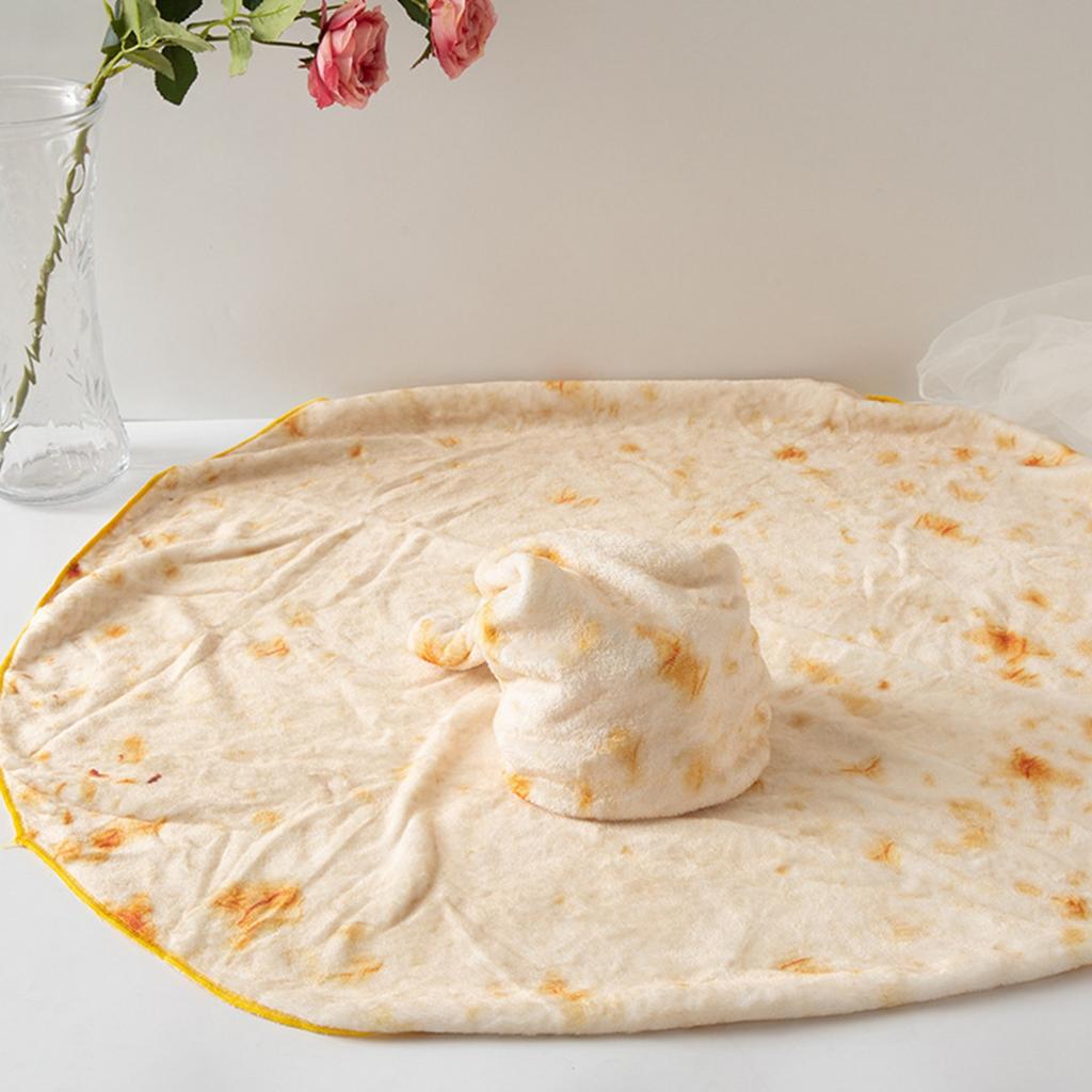Baby Blanket Hat Soft Breathable Round Tortilla Texture Infant Wrap Blanket Set for 0 To 6 Months