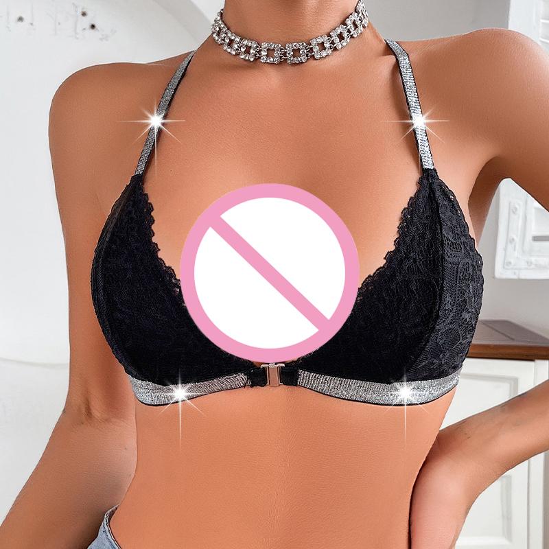 Sexy Backless Women Bras Party Underwear Female Lingerie Breathable Camisole Removable Bra Front Button Women'S Lingerie