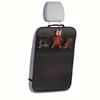Waterproof Kick Mats Backseat Protector, Car Seat Back Protectors Black Seat Cover for Kids with 3 Pocket Storage Organizer,