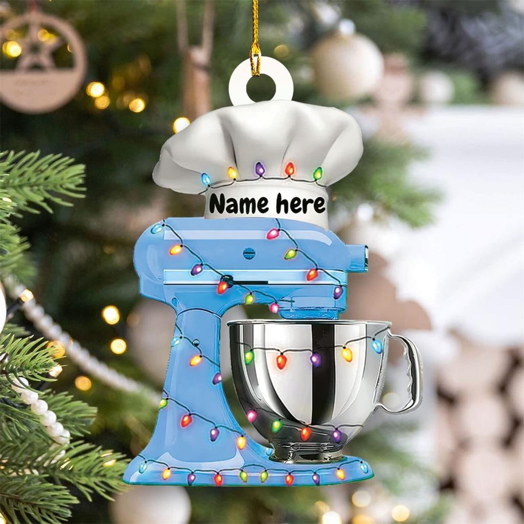 1pcs Christmas Pendant Creative Kitchen Mixer Decoration Christmas Tree Hanging Ornaments Funny Cartoon Family Home Decoration