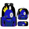 Rainbow Friends Three-Piece Set, Primary And Secondary School Students Satchel, Animation Cartoon Pencil Case, Large Capacity, And Wear-Resistant