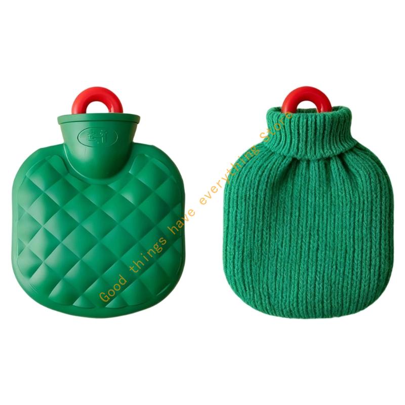 

Small Size Hot Water Bottle With Soft Fleece Cover Warm Water Bag Hand and Bed Warmers for Winter Indoor Outdoor Cold Day 55KF