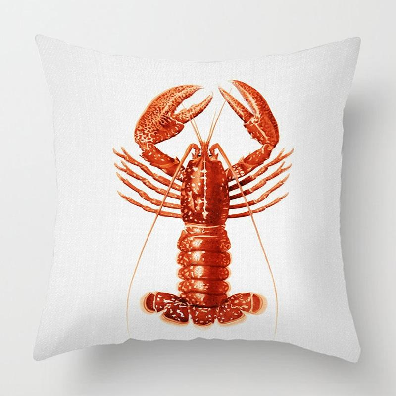Marine Life Theme Pillow Case Home Living Room Sofa Decorative Cushion Cover 45X 5Cm 50X 50Cm Machine Washable Beach Style