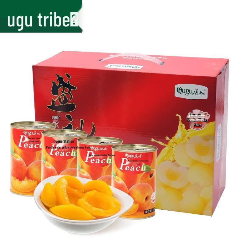 Qu Gu Canned Yellow Peaches (12 Cans x 425g)