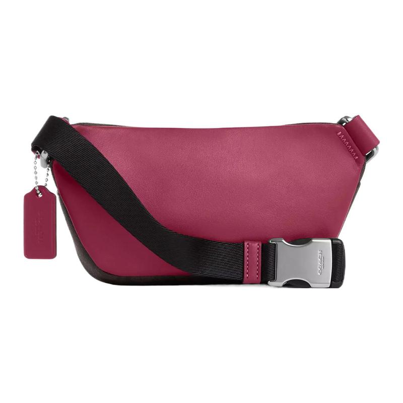 Coach Belt Bag 22 Classic Presbyopia Logo, Coated Canvas and Smooth Leather, Chest Bag, Shoulder Bag, Crossbody Bag, Small Size, Women's Style
