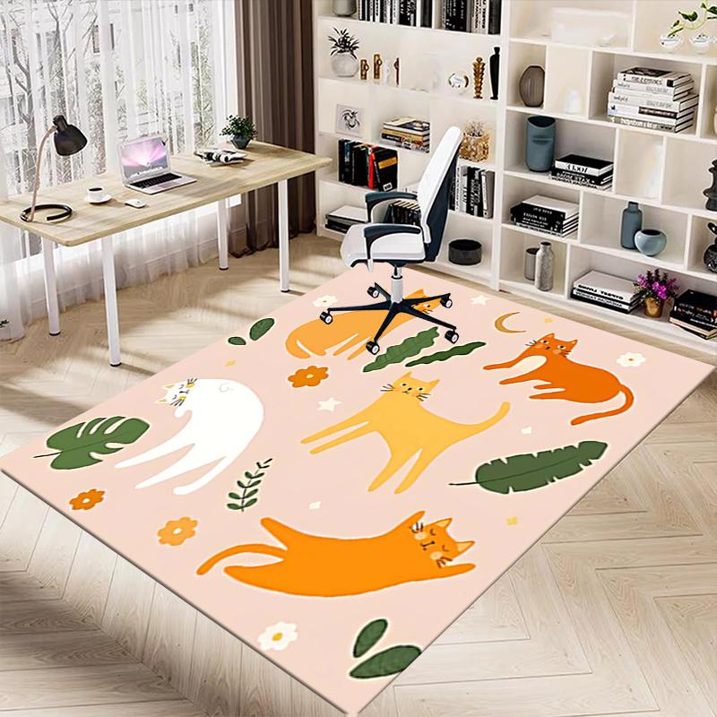1pc Cats, Nature Area Rug Soft Flannel Floor Mat for Living Room, Bedroom and Carpet, Sofa Coffee Table Floor Mat, Decorative Rug q45