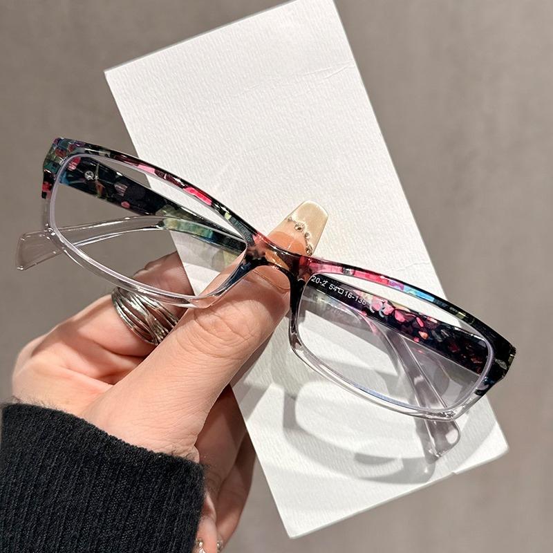 New Fashionable Anti Blue Light Reading Glasses for Women Stylish Colorful Square Frame Spring Legs Presbyopia Glasses Diopter