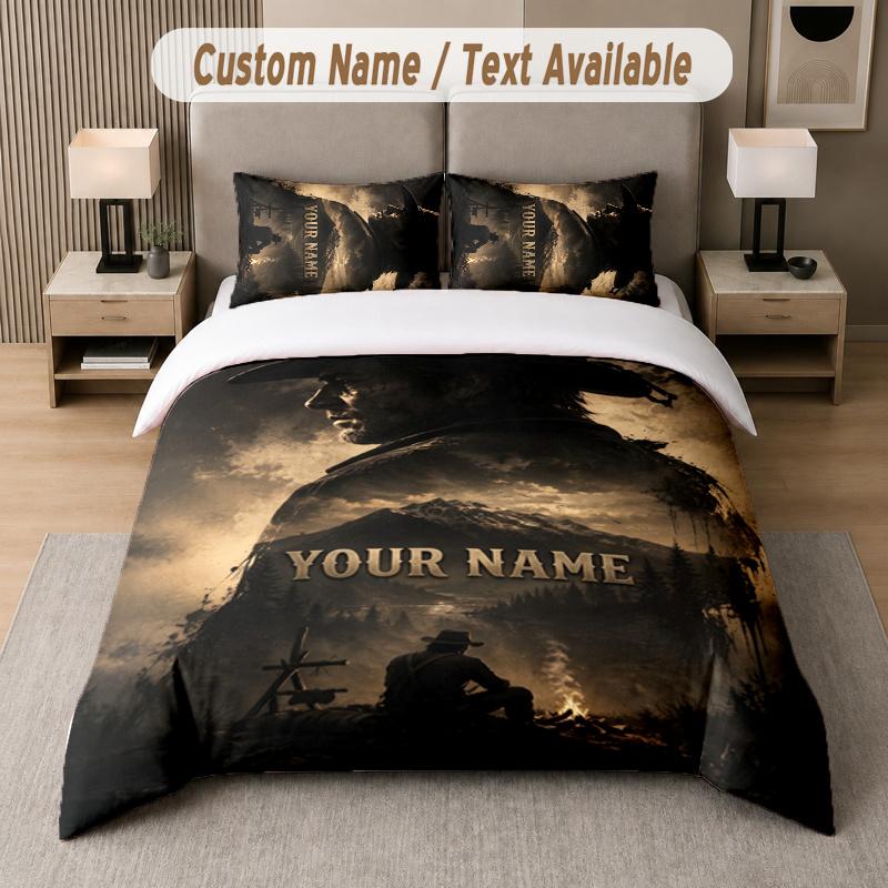 Vlastní jméno Red Dead Redemption Arthur Morgan 3dílná sada povlaků na přikrývku Personalizovaný text Ložní povlečení Povlaky na polštáře Ložnice