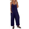 Mode Casual Jumpsuit för Kvinnor, Lös Vid, Byxben med Fickor