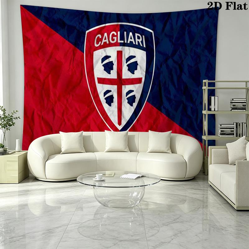 Cagliari Calcio Wall Tapestry Aesthetic Wall Hanging Printed Fabric Blanket Decorative Tapestries for Bedroom Living Room Home Decor