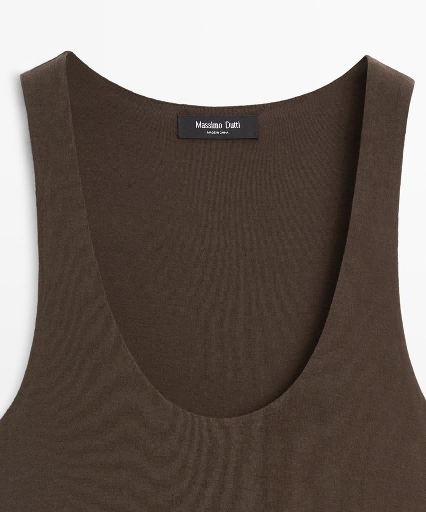 Masimodutti Puff Detail Midi Dress