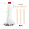 Lot de 53 mèches de bougie en coton ciré avec support, mèches de bougie originales sans fumée, noyau en cire d'huile de soja tissé