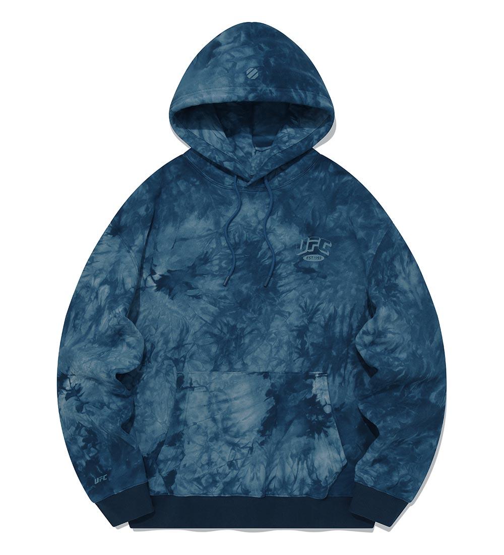 Ufc Sports Ufc Arch Logo Relaxed Fit Dyed Hoodie Dark Blue U2Hdu3315Db S