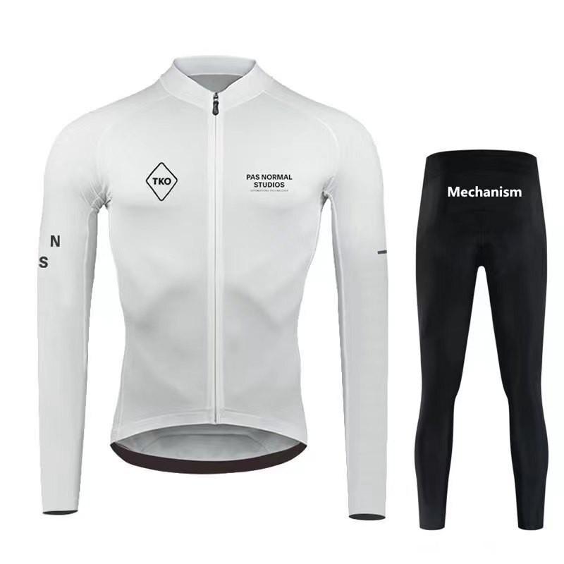 Mens Cycling Long Sleeve Jersey With Quick-Dry Milk Silk Fabric Dual-Arrow Gel Pad Mountain Road Bikes