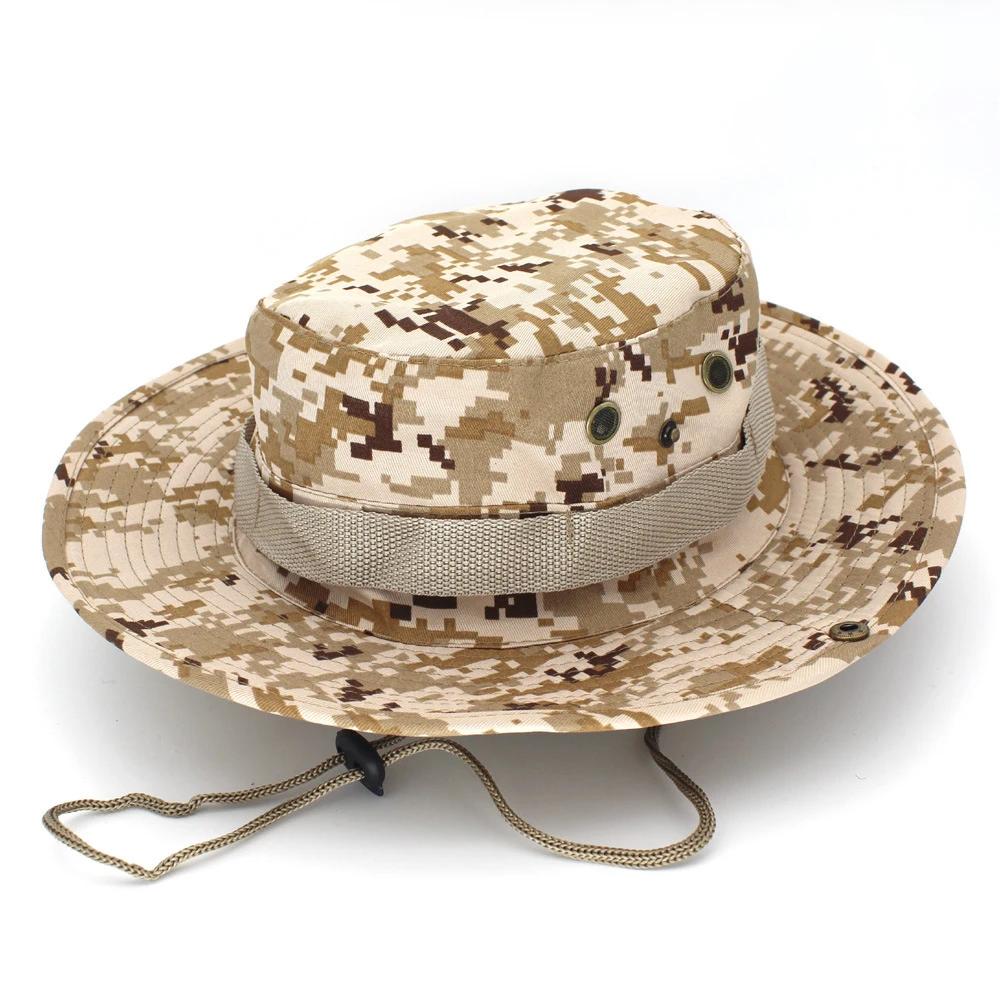 Camouflage Tactical Cap Boonie Bucket Hat Caps Camo Men Outdoor Sports Sun Bucket Cap Fishing Hiking Hunting Hats