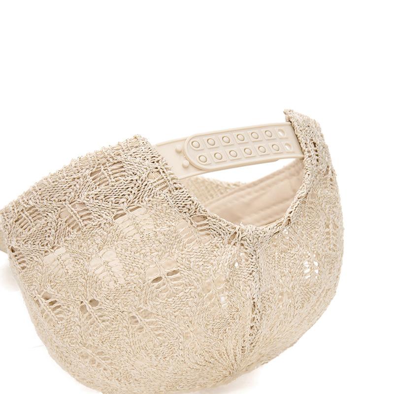 Summer Hollow Knitted Baseball Cap Women's Outdoor Sunscreen Sunshade Hat Breathable Cap Net Cap