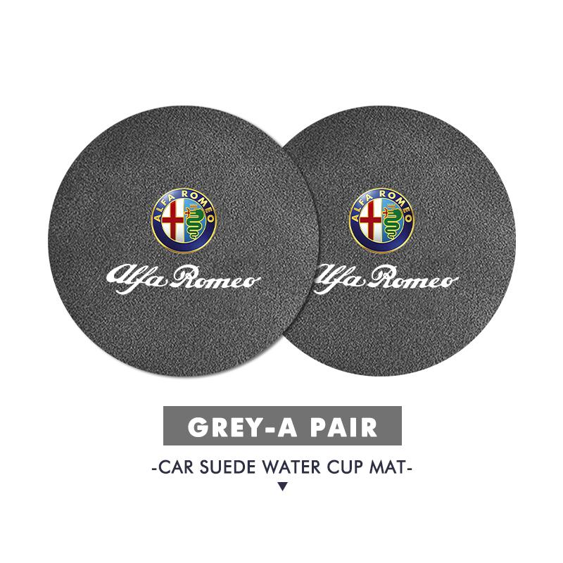 Car Stickers 2pcs Car Coaster Anti Slip Mat Water Cup Pad Accessories For Alfa Romeo GT Stelvio F1 Brera Volante Tonale Gloria D QA4
