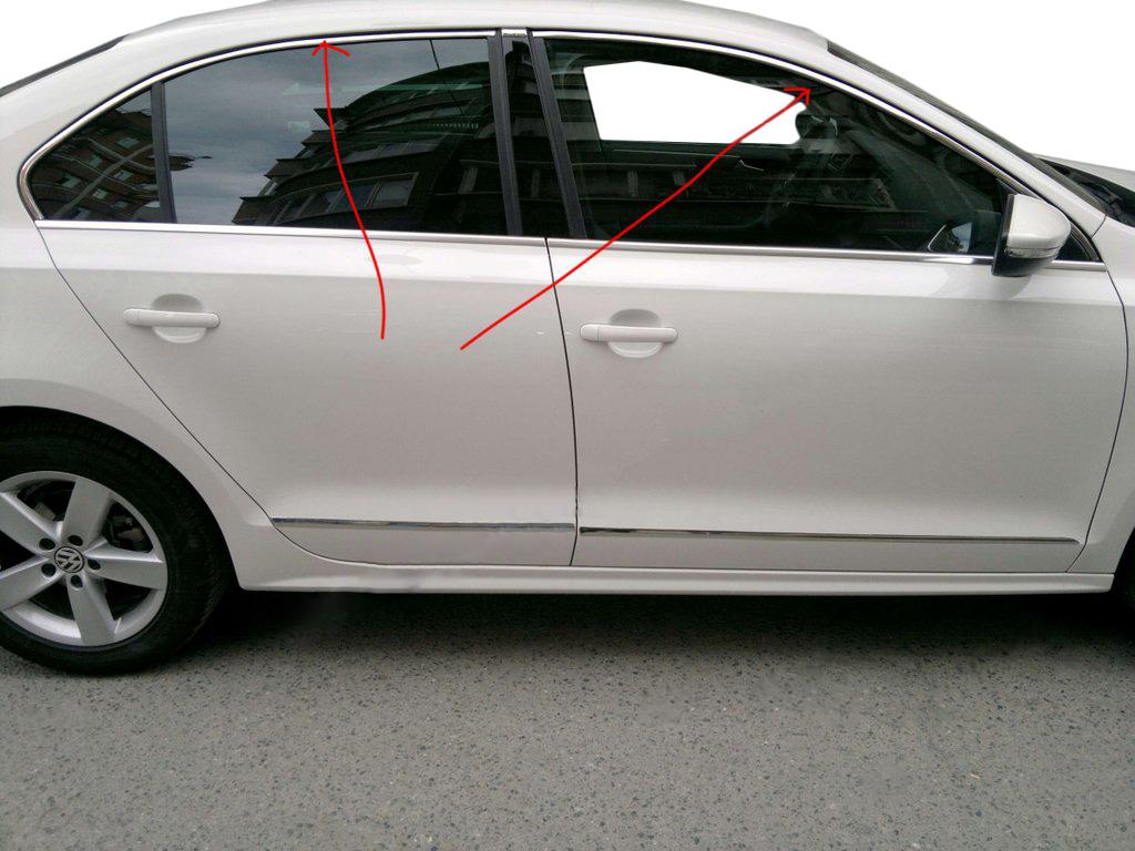 

Верхние молдинги стекла 6 шт, нерж) OmsaLine - Итальянская нержавейка для Volkswagen Jetta 2011-2018 гг