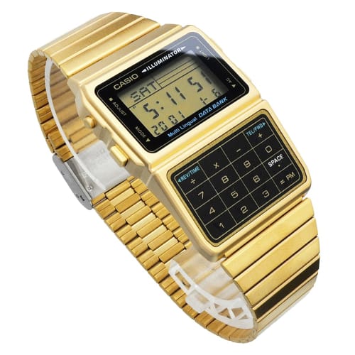 Casio DATA BANK Data Bank Digital Watch DBC-611G-1 Men's Gold x Black Overseas Model