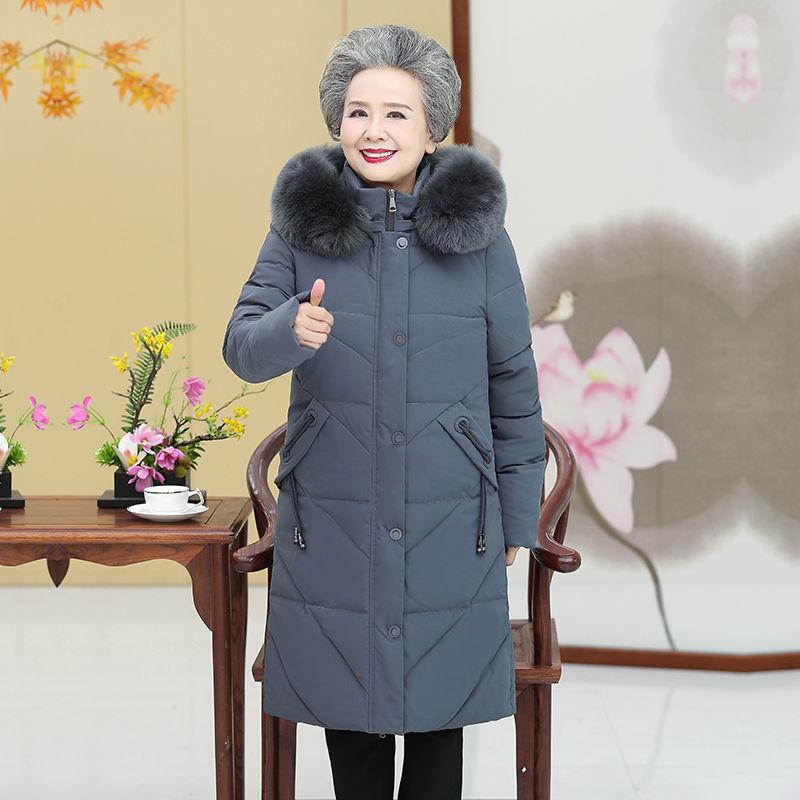 

Пуховик для жінок середнього та похилого віку, одяг з наповнювачем для мами, середньої довжини, на зиму, великих розмірів, одяг для бабусі, потовщена куртка з наповнювачем XXXXL сірий колір