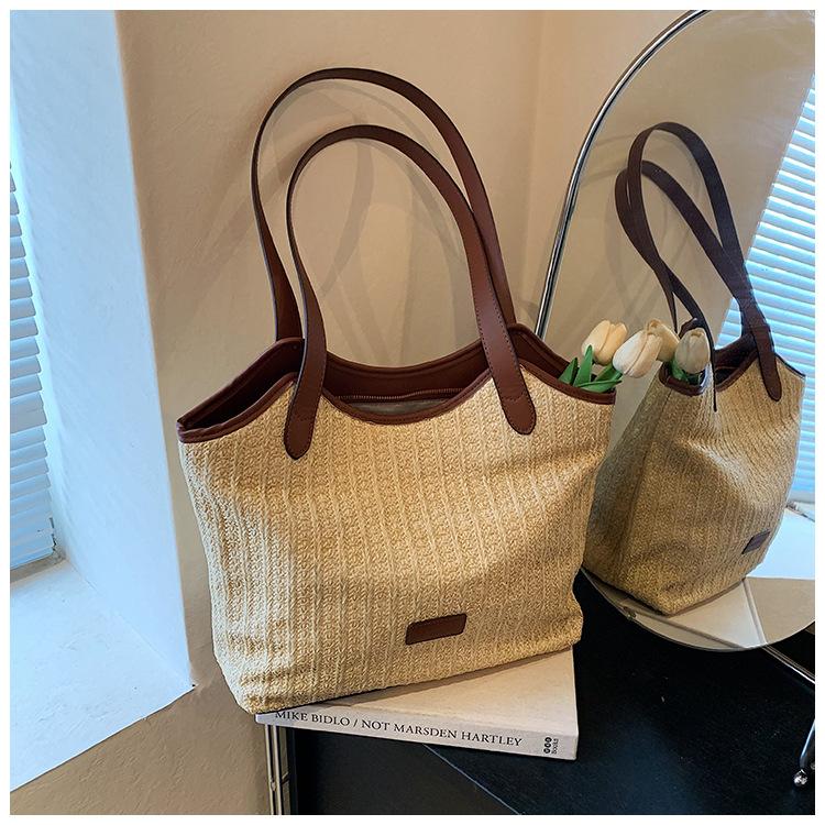 

Сумка-тоут женская новая большая вместительная на плечо универсальная сумка модная трендовая сумка женская коричневый