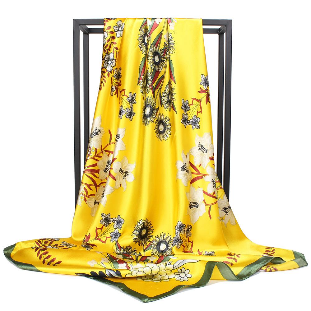 High-quality Luxurious Silk Scarves Headband Scarfs Neck Scarf For Women Chain Silk Scarf Women's Decorative Shawl