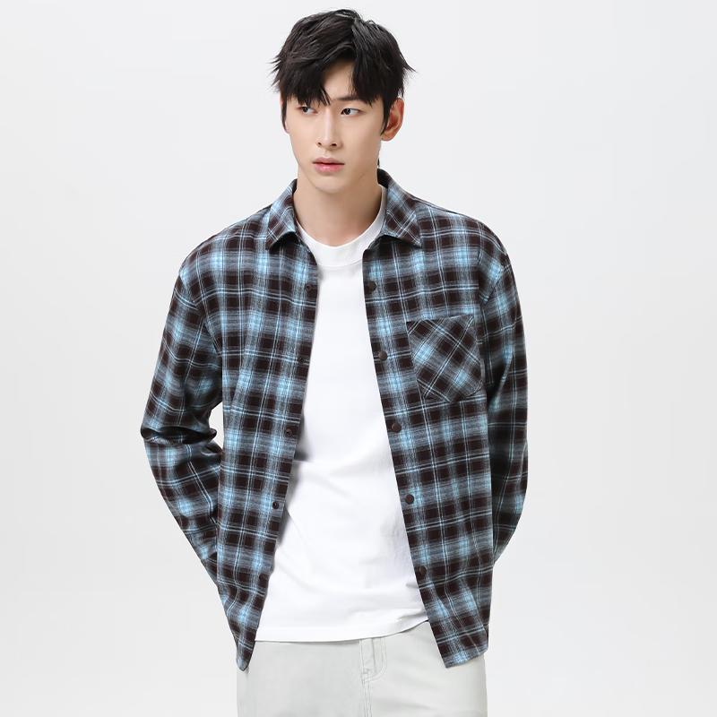 Mark Fairwhale Men's American Flannel Plaid Long Sleeve Shirt