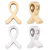 10Pcs 2 Colors 304 Stainless Steel Pendants, Awareness Ribbon, Golden & Stainless Steel Color, 12x9x3mm, Hole: 1.8mm, 5pcs/color