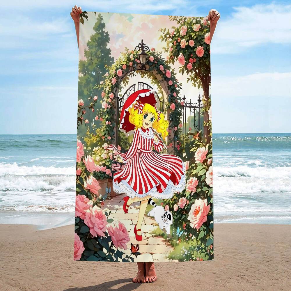 Candy Candy Anime Anime Beach Swimming Towel Soft Absorbent Washcloth Children's Gifts For Kids Travel Camping Gym