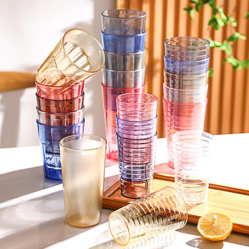 Průhledný vysoce hodnotný pohár na vodu, barový plastový PS pohár na pivo, průhledný pohár na zahraniční víno, domácí kelímek na ústní vodu