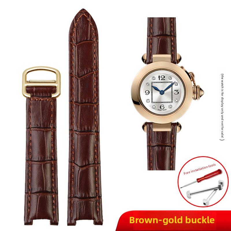 Cinturino per orologio in vera pelle 21x15mm 20x12mm 18x10mm Per orologi Cartier PASHA W31074M7 WSPA0012 WJ120251 cinturino uomo donna bracciale