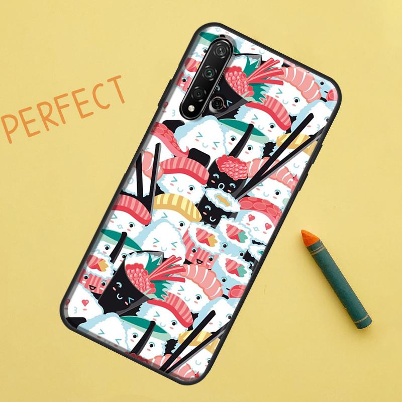 Kawaii Sushi Crowd For Huawei Nova 5T 9 10 SE 7i 8i 11i 12i Y60 Y61 Y70 Y72 Y73 Y90 Y91 P20 P30 P40 Lite Case