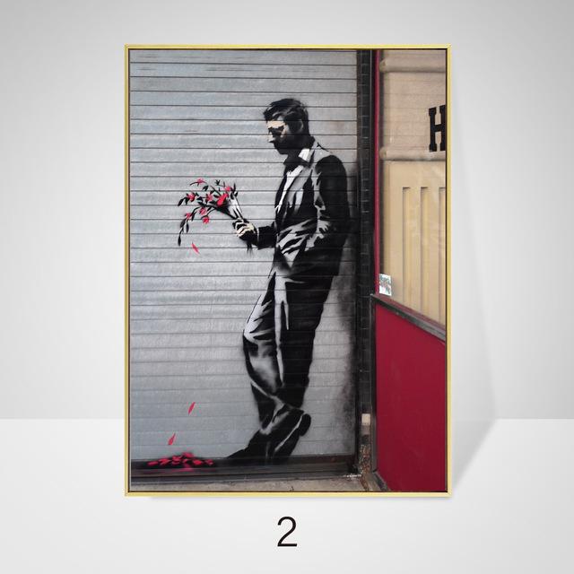 Banksy Street Graffiti Art Canvas Painting Wall Poster Nordic Classic Picture For Living Room Cuadros Home Decoration No Frame