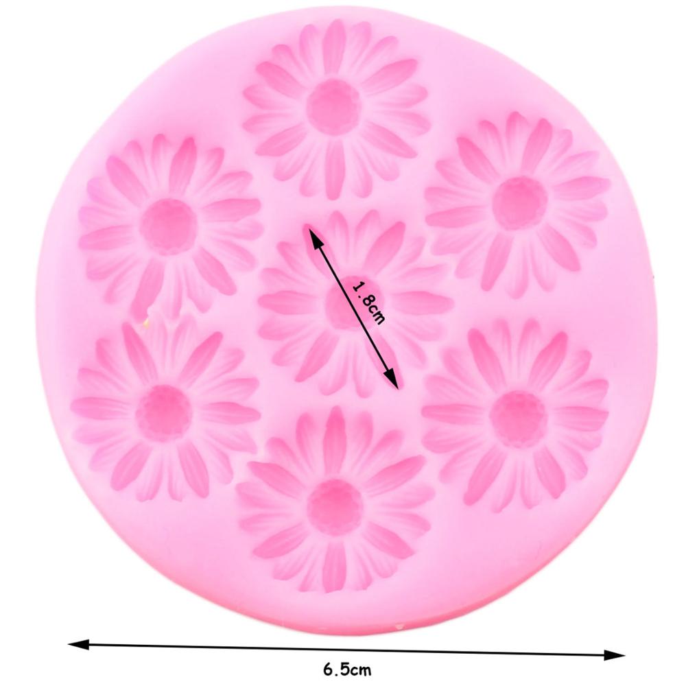 Daisy Silikonformer Blomster Bryllup Cupcake Topper Fondant Kake Dekoreringsverktøy Polymer Leir Godteri Sjokolade Gumpaste Former