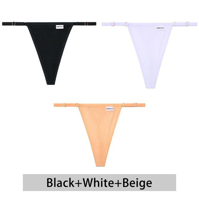 

FINETOO женские хлопковые стринги сексуальные трусики-стринги с Т-образной спинкой S-XL женское нижнее белье для девочек нижнее белье с регулируемой талией и надписью L
